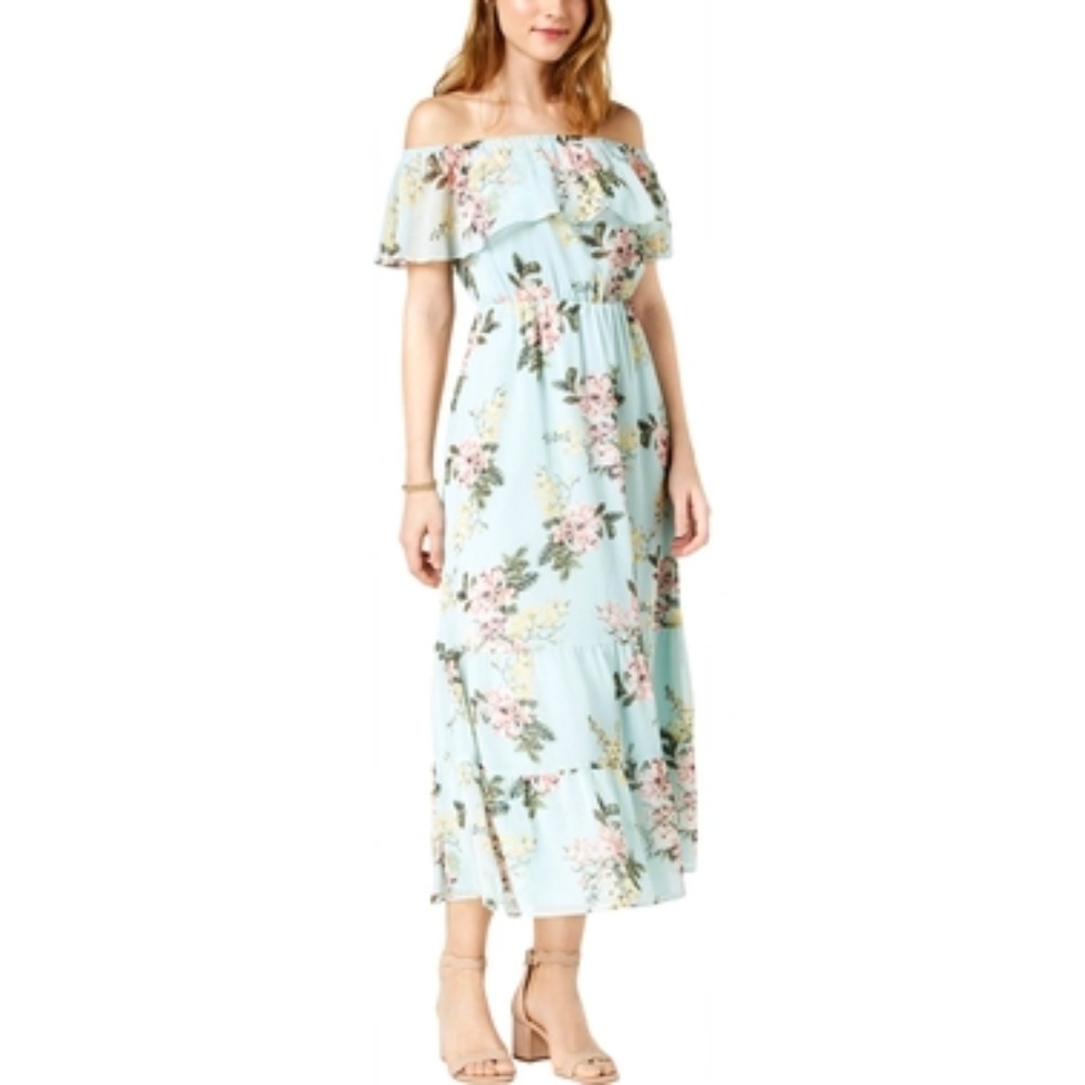 Maison Jules Off-The-Shoulder Flounce Dress
